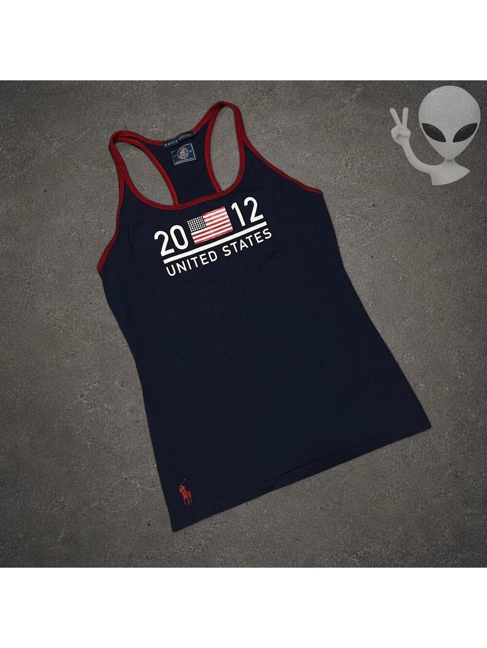 Ralph Lauren 2012 US Olympic Team Tank Top Women'M Medium Navy Blue